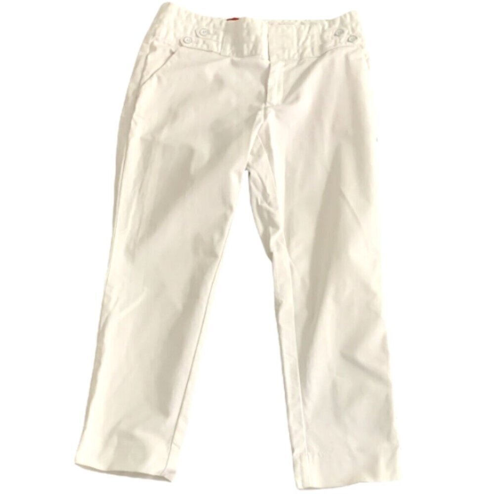 Cartonnier Stretch Cotton Straight Capri Pants Women's Sz 8‎ Off White 181L